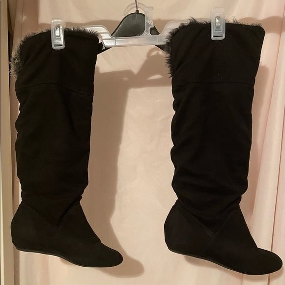 Wedge boots long, Black - Picture 2 of 4